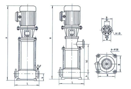 多級(jí)離心泵安裝尺寸